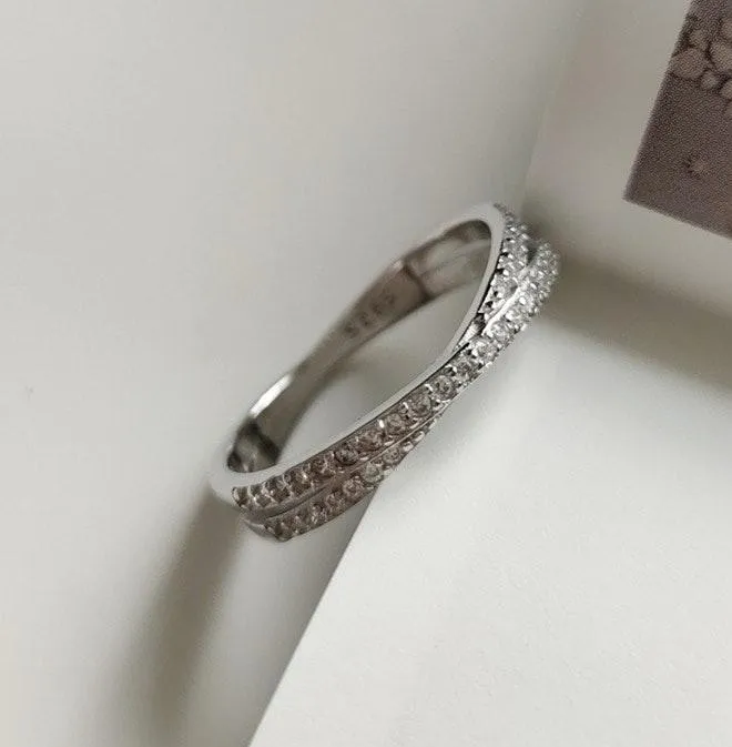 Grogeous Micro Pave Cross Ring Silver - Image 4
