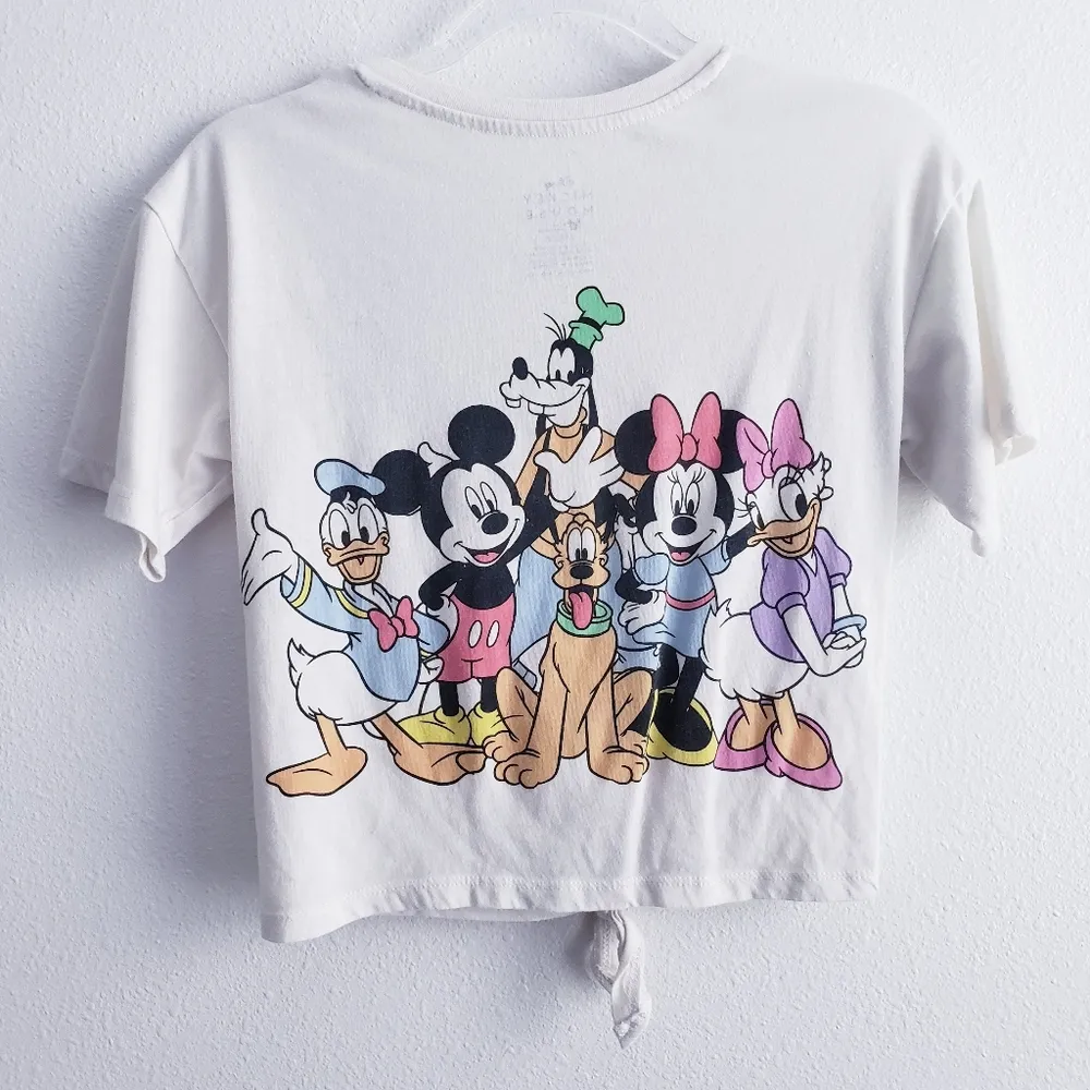 Disney Mickey Mouse Fab Cropped Tie Front Short Sleeve TShirt - Image 6