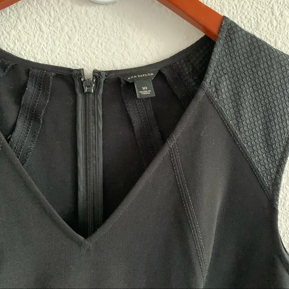 Ann Taylor Textured Panel Black Dress Career Professional Office Event Cocktail - Image 6