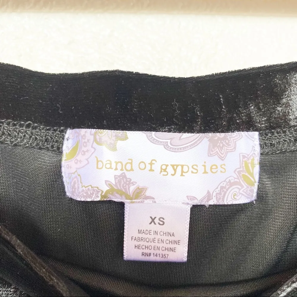 Band of Gypsies Crushed Velvet Ruffle Hem Mini Skirt Black Size XS - Image 5