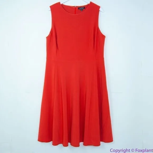 Lauren Ralph Lauren Poppy Fit And Flare Dres sleeveless , 16W‎ - Image 4