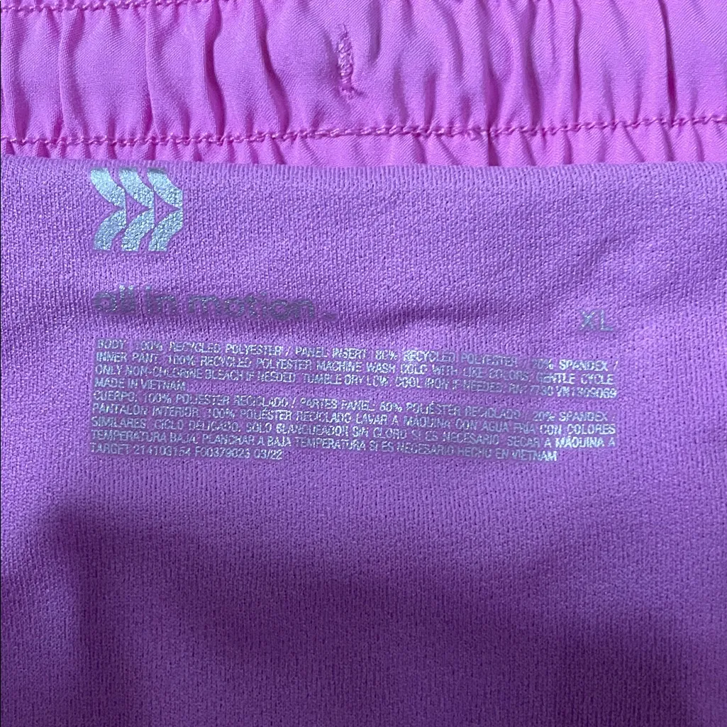 B9 New Women’s All in Motion Purple/Pink Athletic Shorts Liner 3” Inseam Size XL - Image 4
