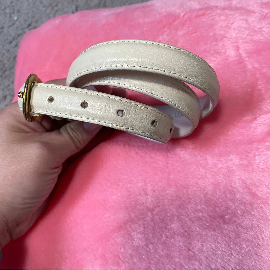 Vintage Skinny‎ White Leather Belt - Image 9