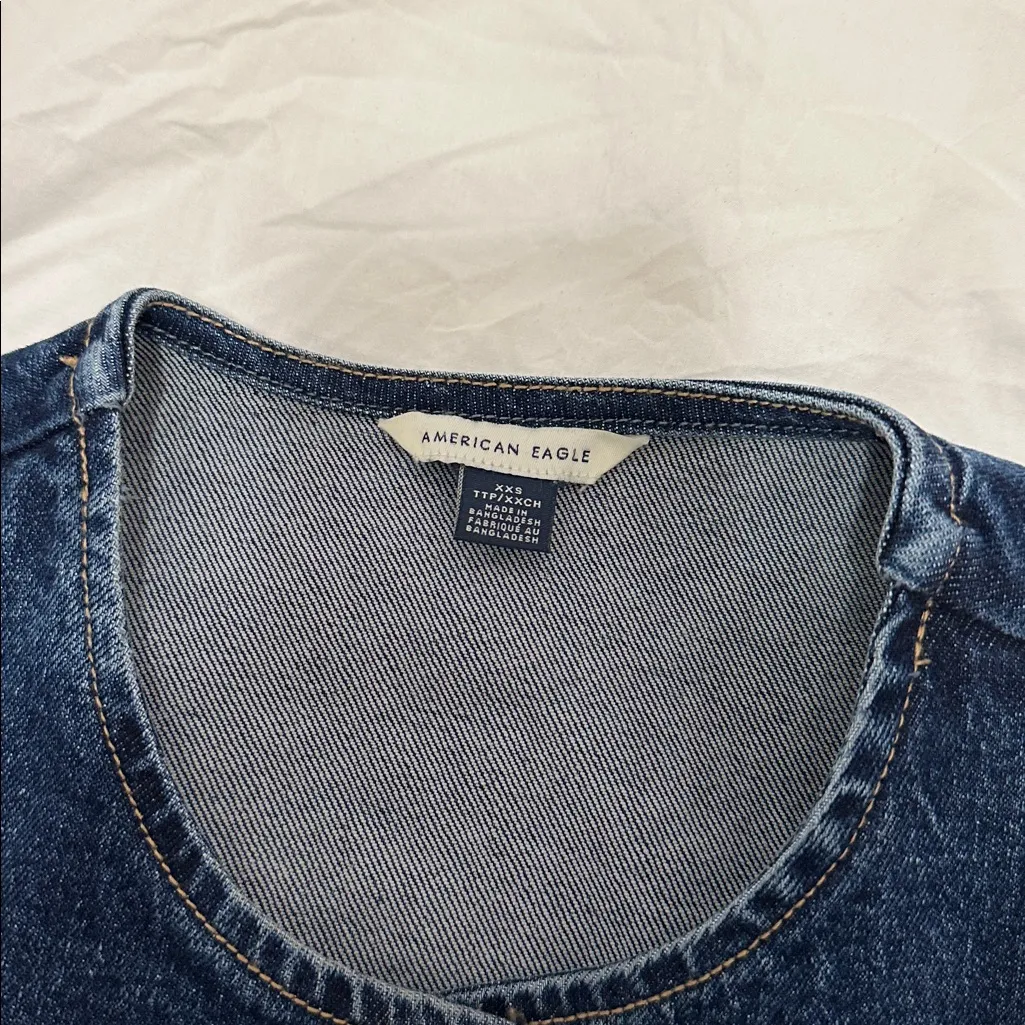 American Eagle Outfitters Blue Denim Top - Image 5
