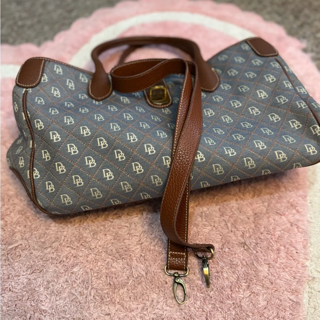 Dooney & Bourke Brown and Blue Tote - Image 6