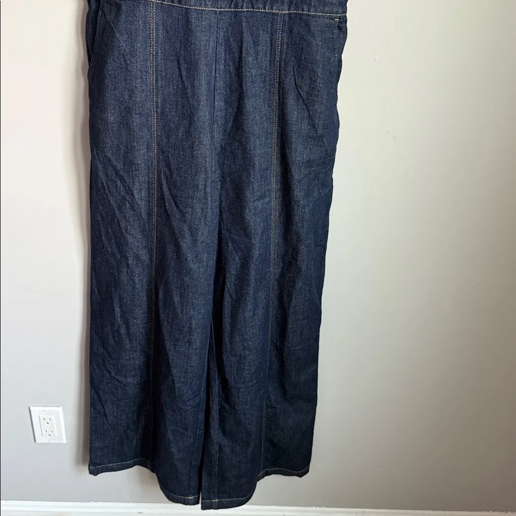 NEW Banana Republic Wide Leg Denim Indigo Women's Jumpsuit 14 - Image 8
