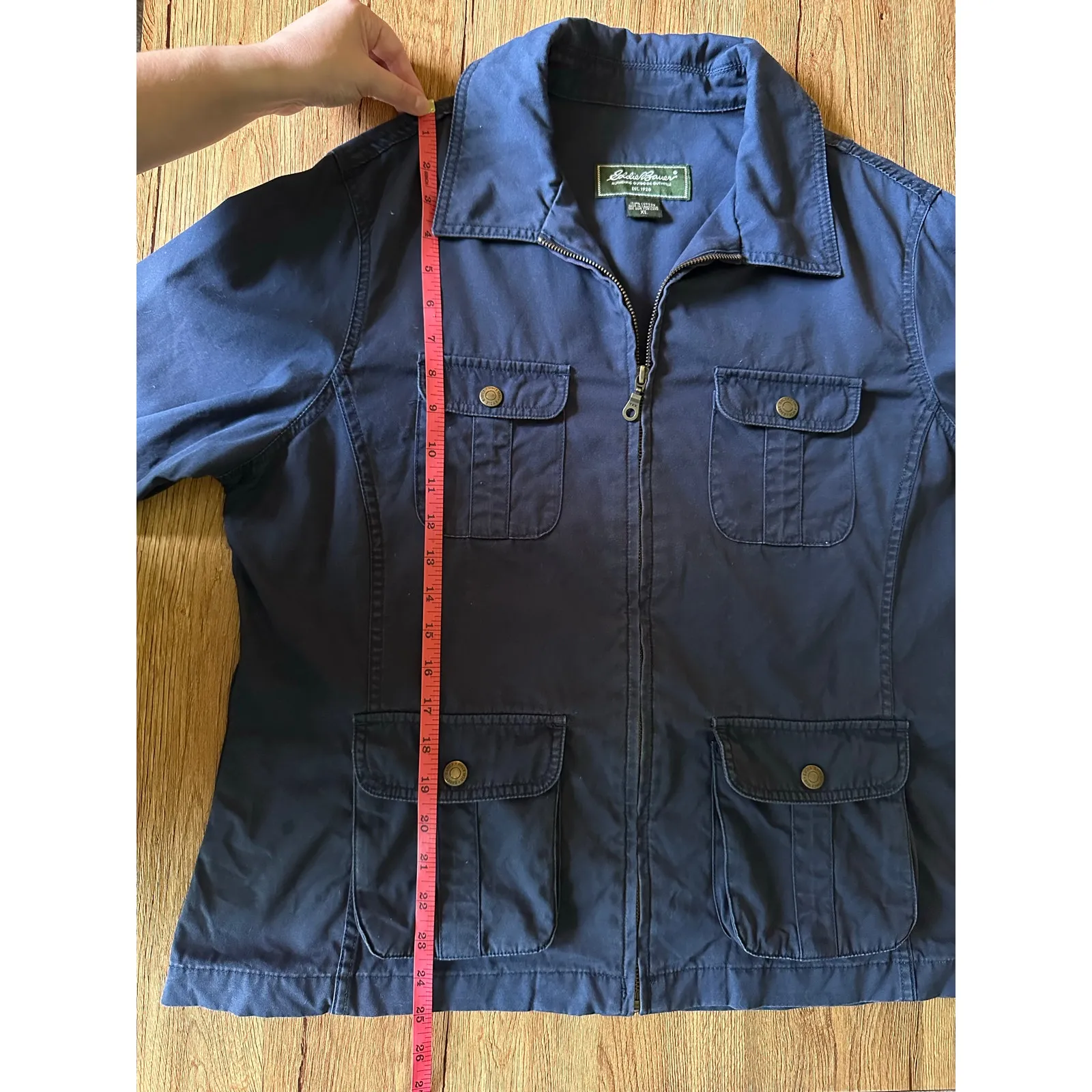 Eddie Bauer Vintage Women's Navy Blue Jacket Size XL - Image 6