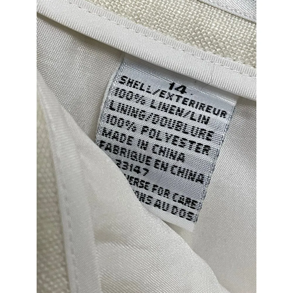 Talbots 90s Cream Linen Wrap Midi Skirt size 8 - Image 5