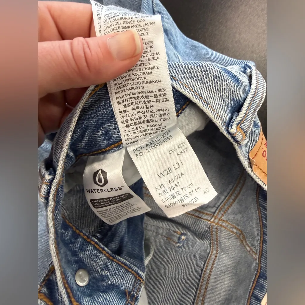 Levi’s 94 Baggy Ripped Jeans Light Wash Distressed Knees W28 Y2K Grunge 90s - Image 10