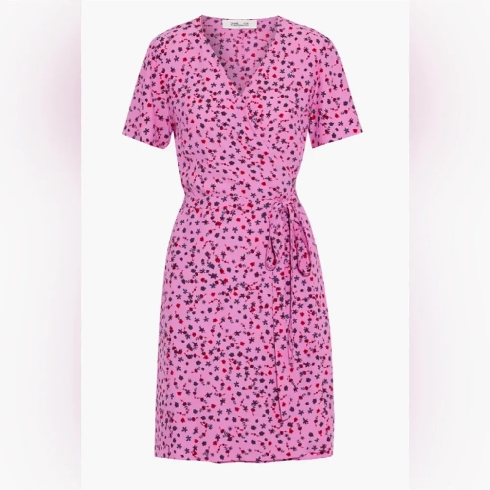 DIANE VON FURSTENBERG Saville floral-print crepe de chine mini wrap dress Large - Image 2