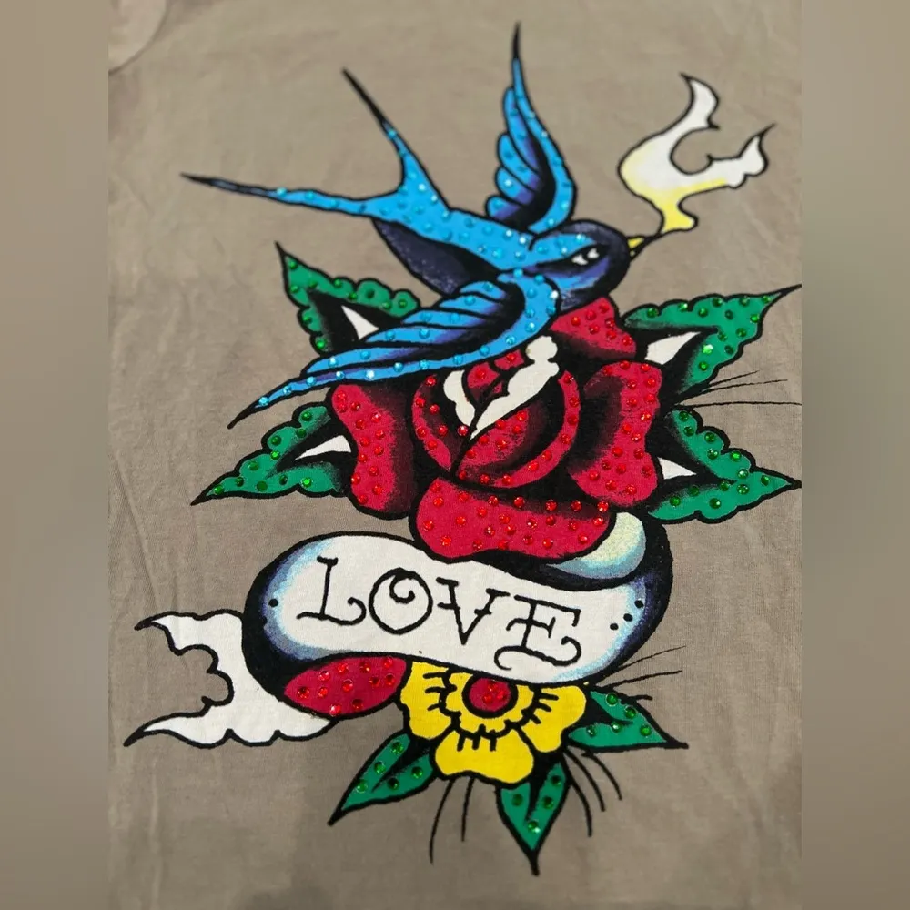 ED HARDY with rhinestones T shirt - Image 3