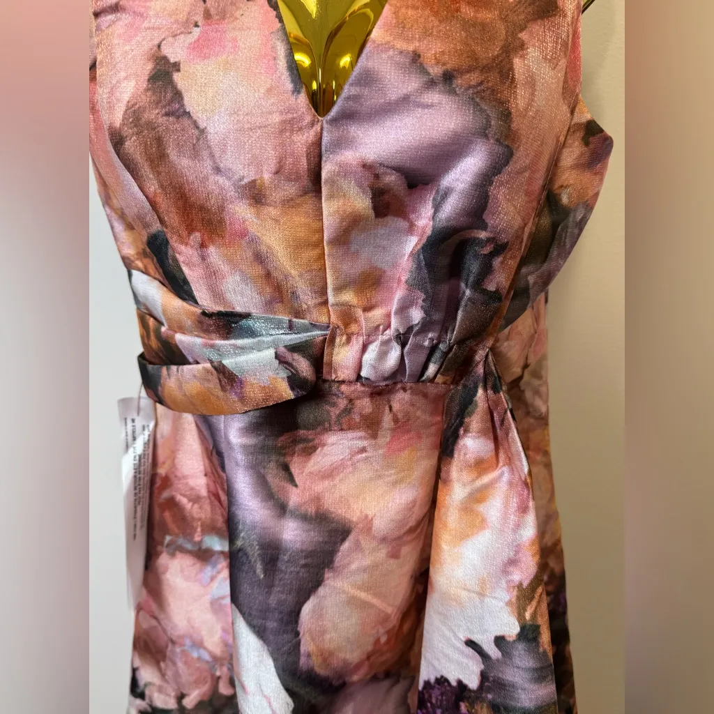 Kay Unger New York Floral Fit & Flare Dress Size 4 - Image 3