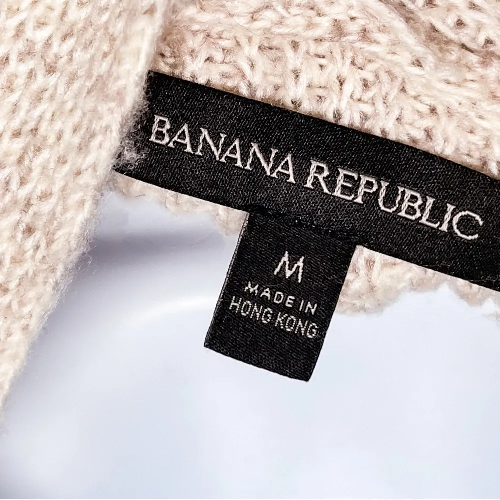 Banana Republic Chunky Ribbed Oversized Cream Off White Sweater Top Long Sleeve - Image 7