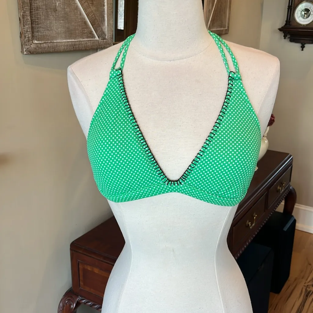 Retro Green Polka Dot Bikini Set Green White Top Bottoms Size undefined - Image 4