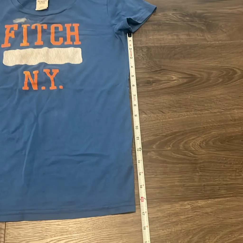 Vintage Abercrombie & Fitch Blue Graphic T-Shirt, Size Small, Flaw, See Photos - Image 6