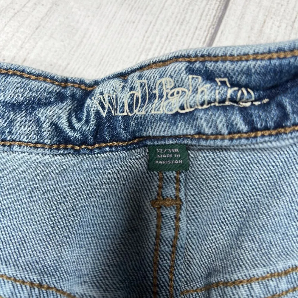 Wild Fable High Rise Short Jean Blue Denim Raw Hem Cotton Stretch Sz 12 31R - Image 4
