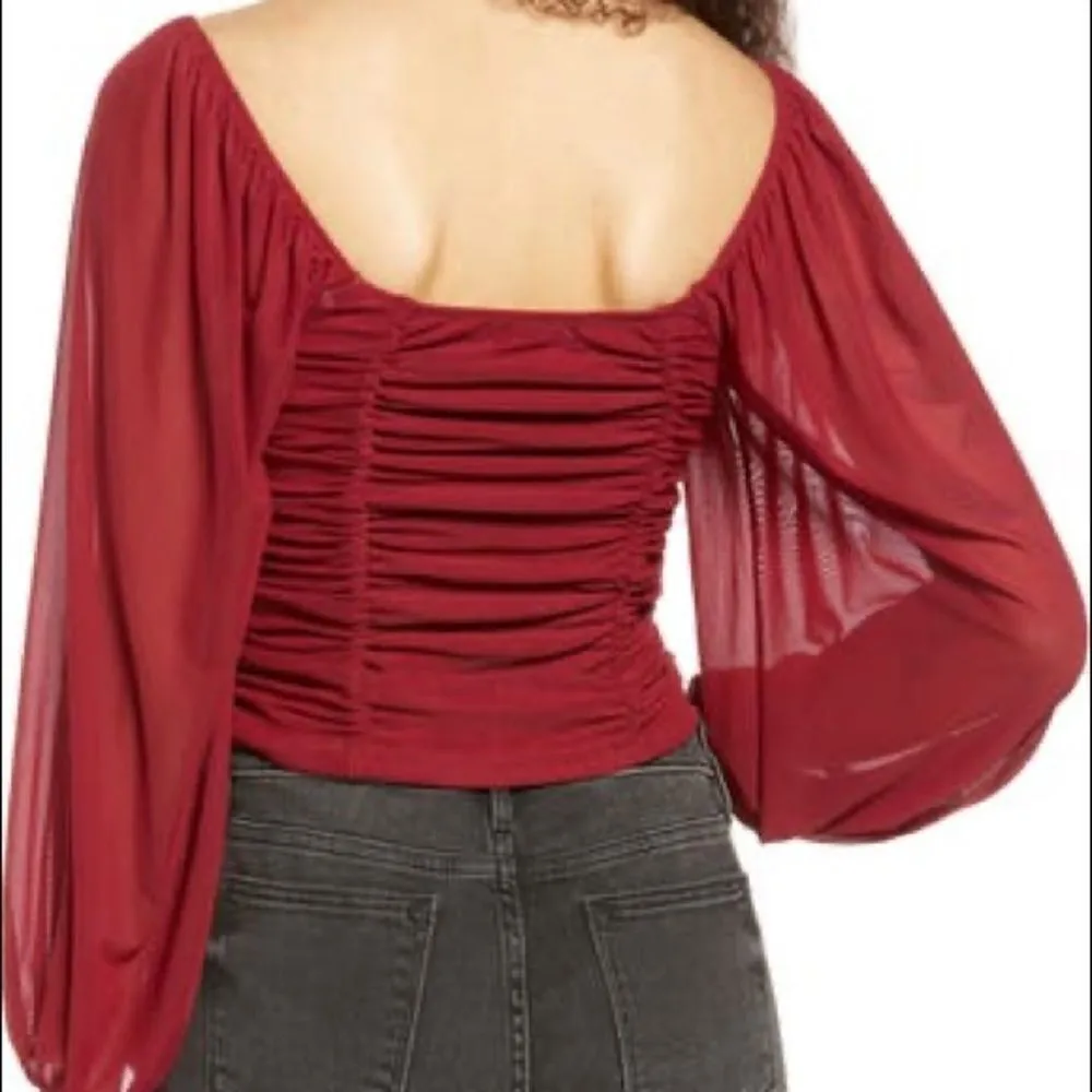 ✨ Completely Charmed Ruched Mesh Top✨ - Image 3