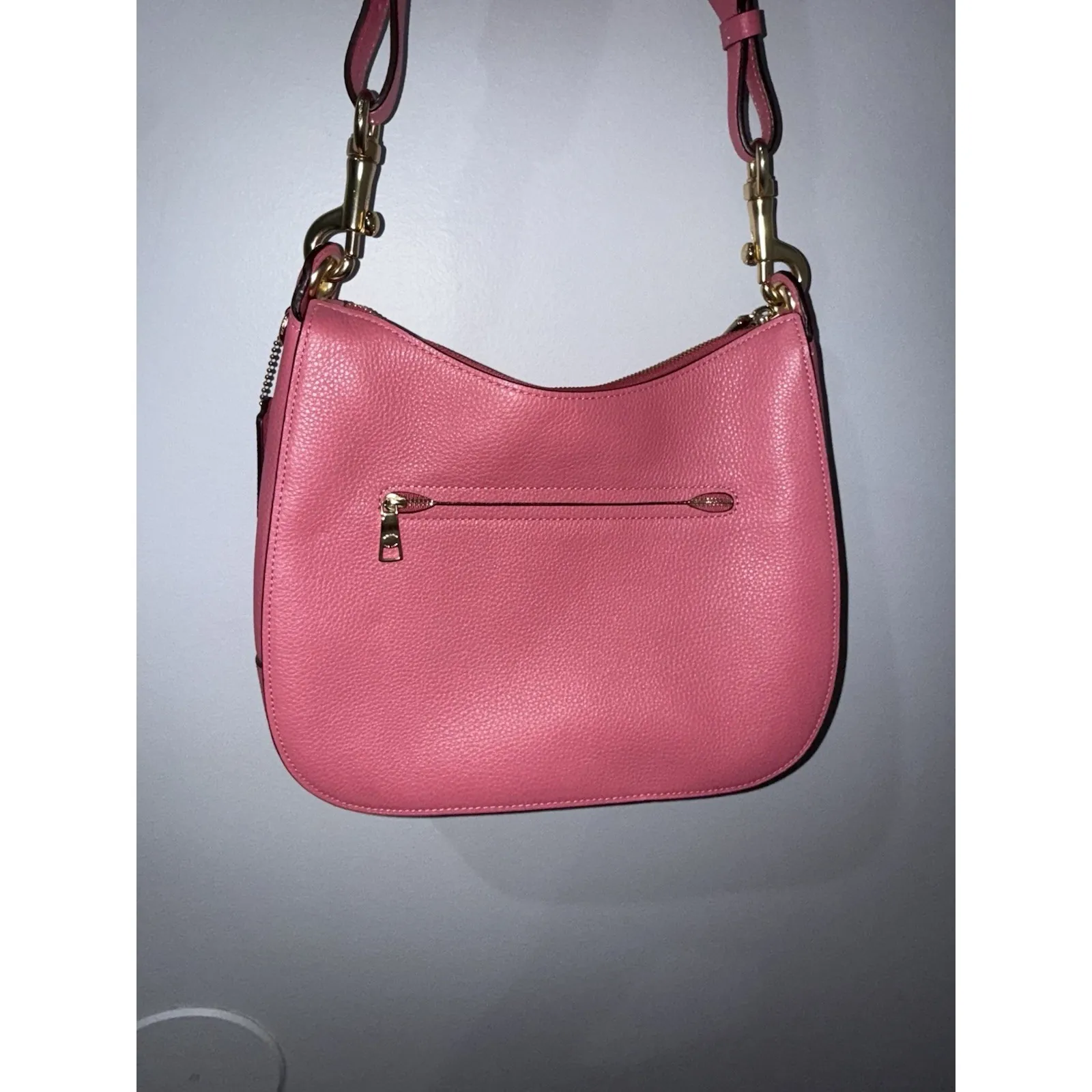 Coach F72702 Pink Jes Hobo Horse & Carriage Saddle Pebbled Leather Shoulder‎ Bag - Image 6