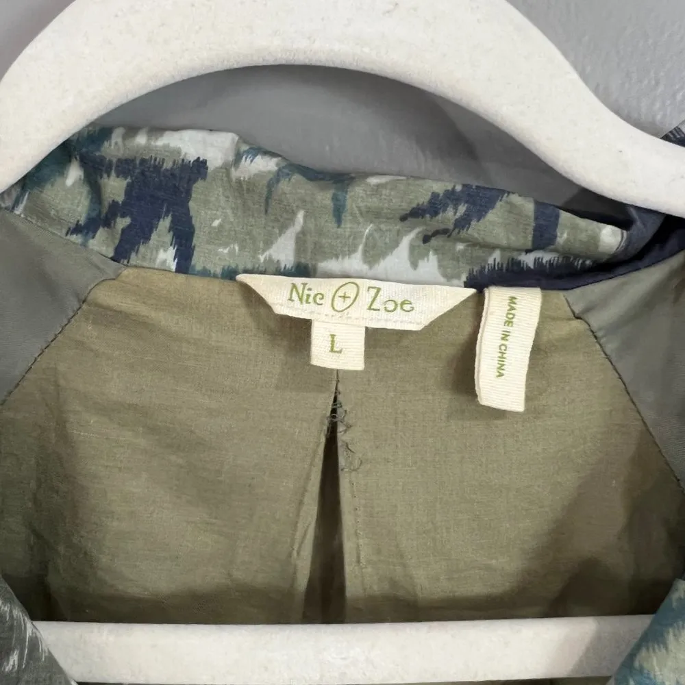 Nic + Zoe Size Large Green and blue print Jacket - Image 2