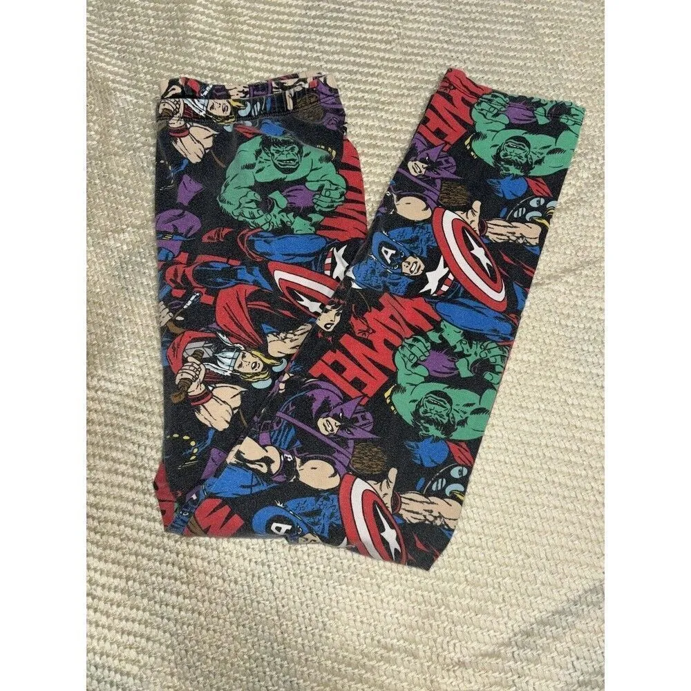 Marvel Avengers Women’s Leggings Size XL Black Captain America Hulk Thor - Image 2
