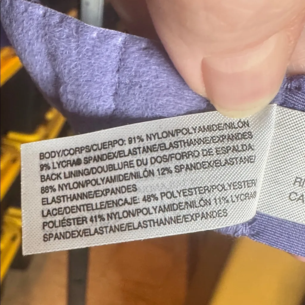 NWOT Wacoal Embrace Lace Wire Free Bralette Purple Blue Size 36 A-C - Image 3