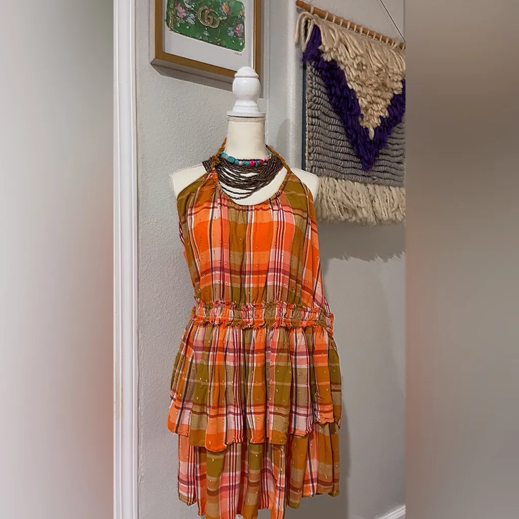 Aerie plaid halter ruffle dress - Image 6