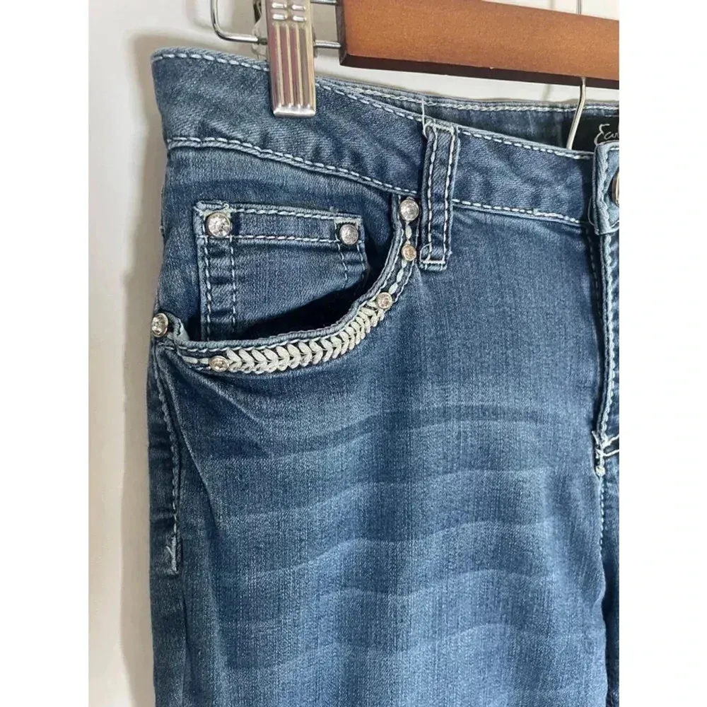 Women's Earl Jeans Barely Boot Bling Y2K Bootcut Jeans Size 10 Blue GUC! 0122 Blue - Image 2