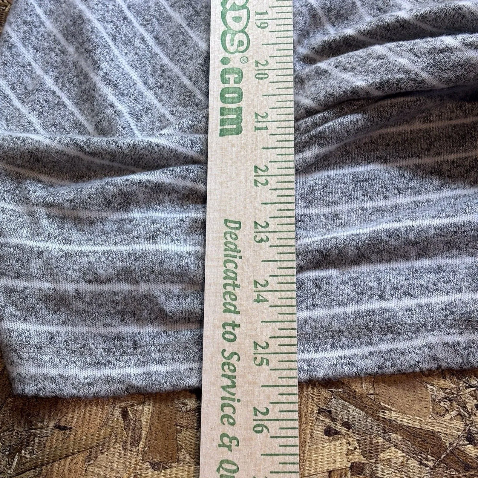 Gibson Tie Front Cozy Fleece Pullover Top Gray Ivory Stripe Size M Minimalist - Image 13