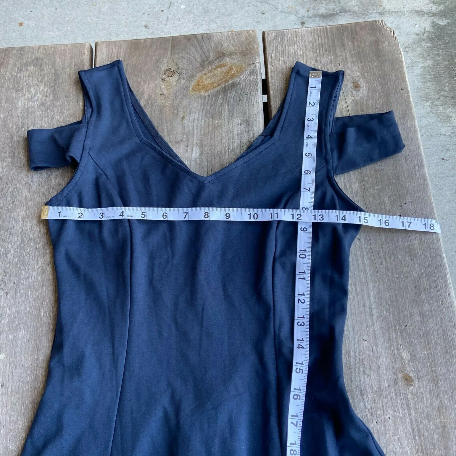 InsNova Womens‎ Dress M Cold Shoulder Navy Blue Cocktail Party Skater Solid NEW Size M - Image 10