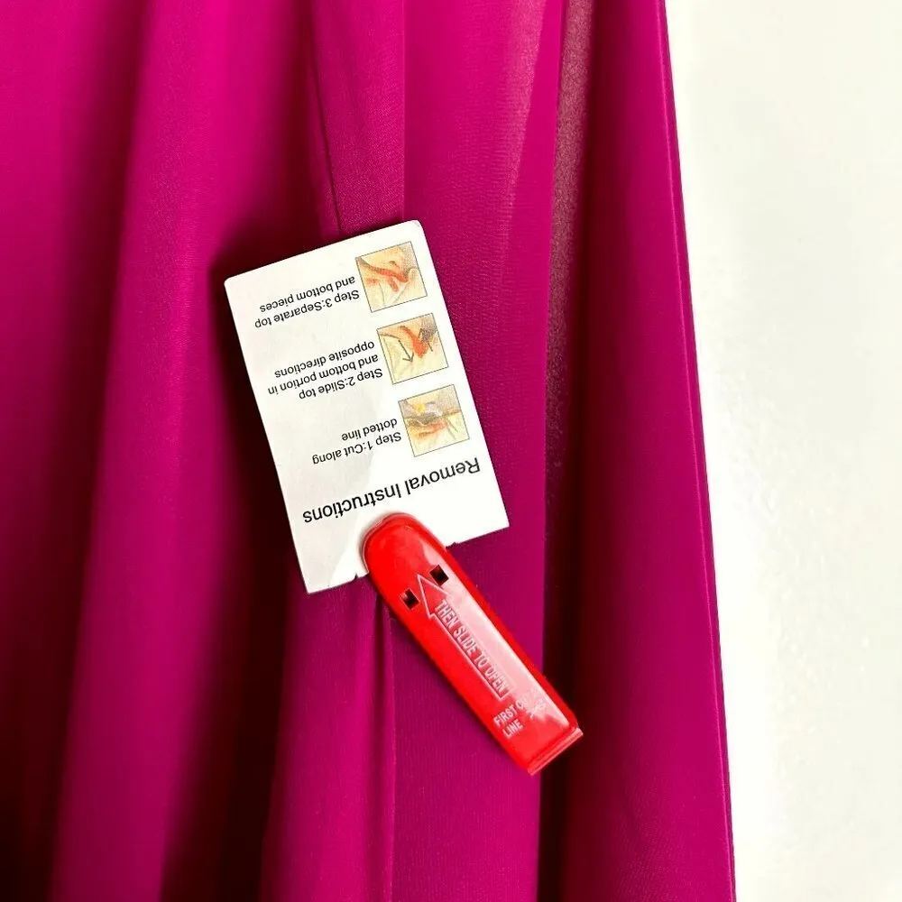 MAC DUGGAL Ruffle Long Sleeve Capelet Cocktail Minidress in Fuchsia Size US 0 - Image 5