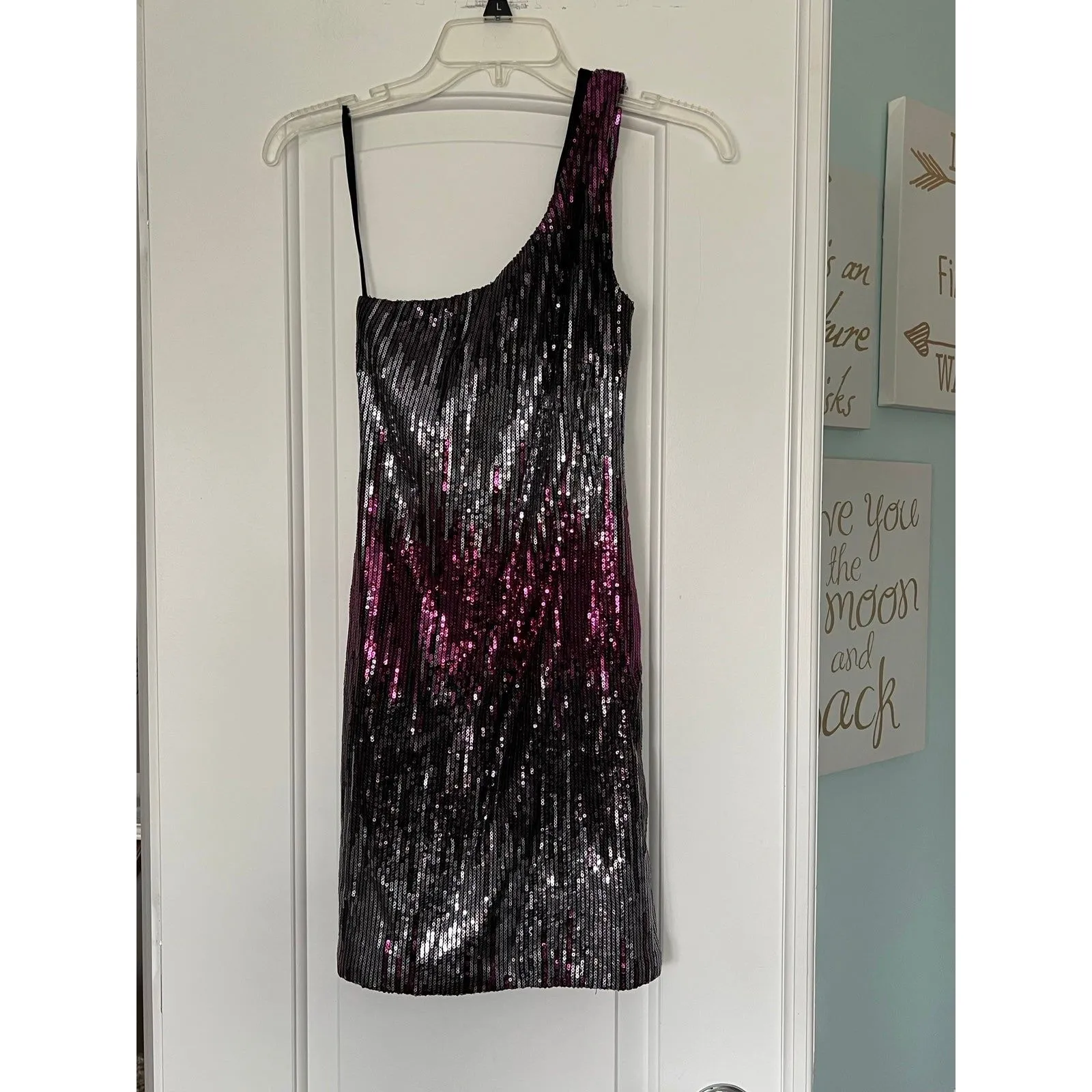 Charlotte‎ Russe One Shoulder Dress, Stretchable Bodycon Multicolor Size Small - Image 2