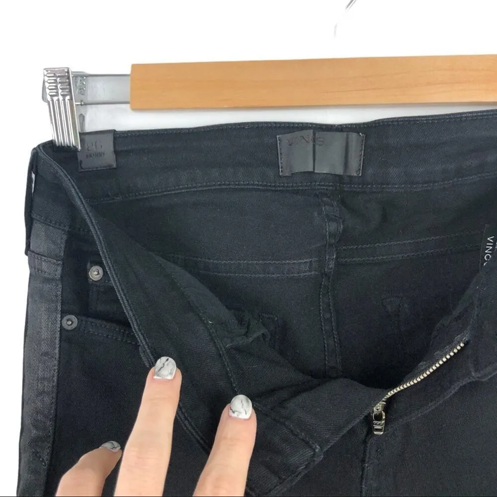Vince Dylan Side Stripe Skinny Tuxedo Style Jeans Black Size 26 - Image 7