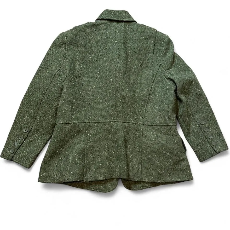 Vintage Daisy Fuentes Green Wool Blend Tweed Blazer - Image 3