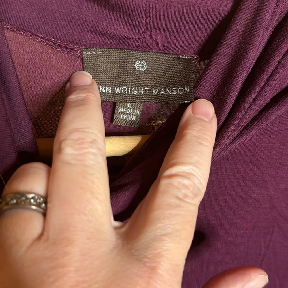 Fenn Wright Manson Plum Turtleneck High Low Modal Top Size Large - Image 2