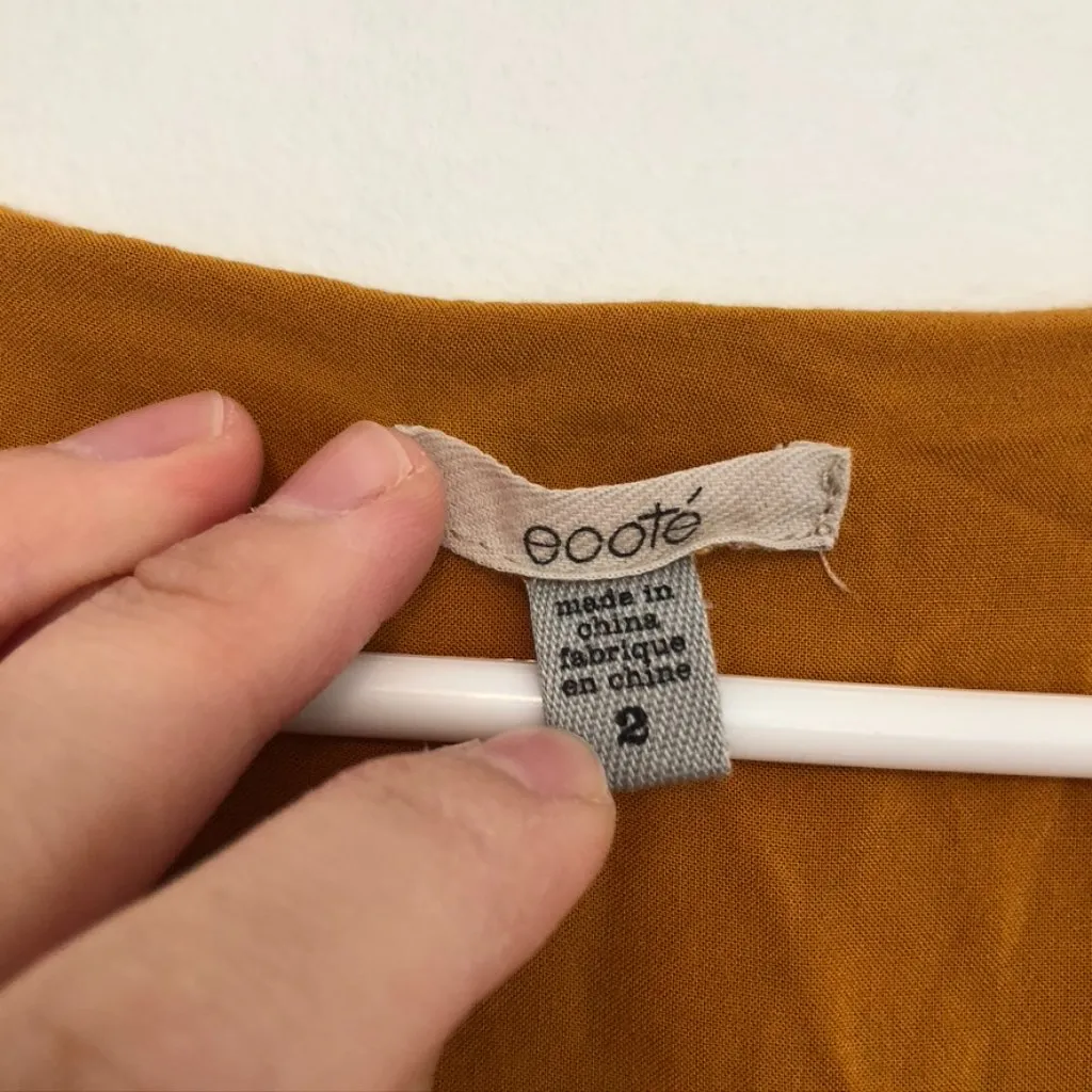 ECOTE URBAN OUTFITTERS Rosalinda Floral Long Sleeve Mini Dress Mustard Fit Flare - Image 8