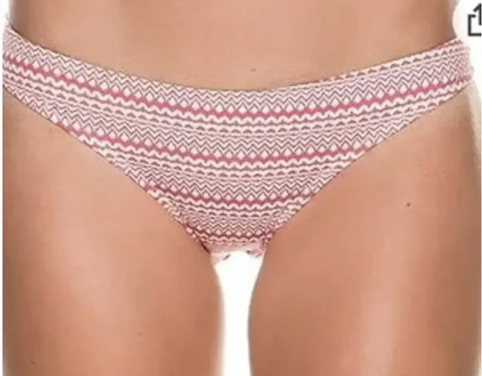 Eberjey Bikini Bottom Womens Large Red White Cherokee Heart Allie Made in USA - Image 1