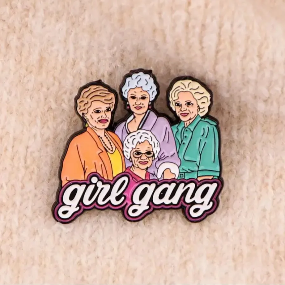 Golden Girls Girl Gang Enamel Pin Pink - Image 4