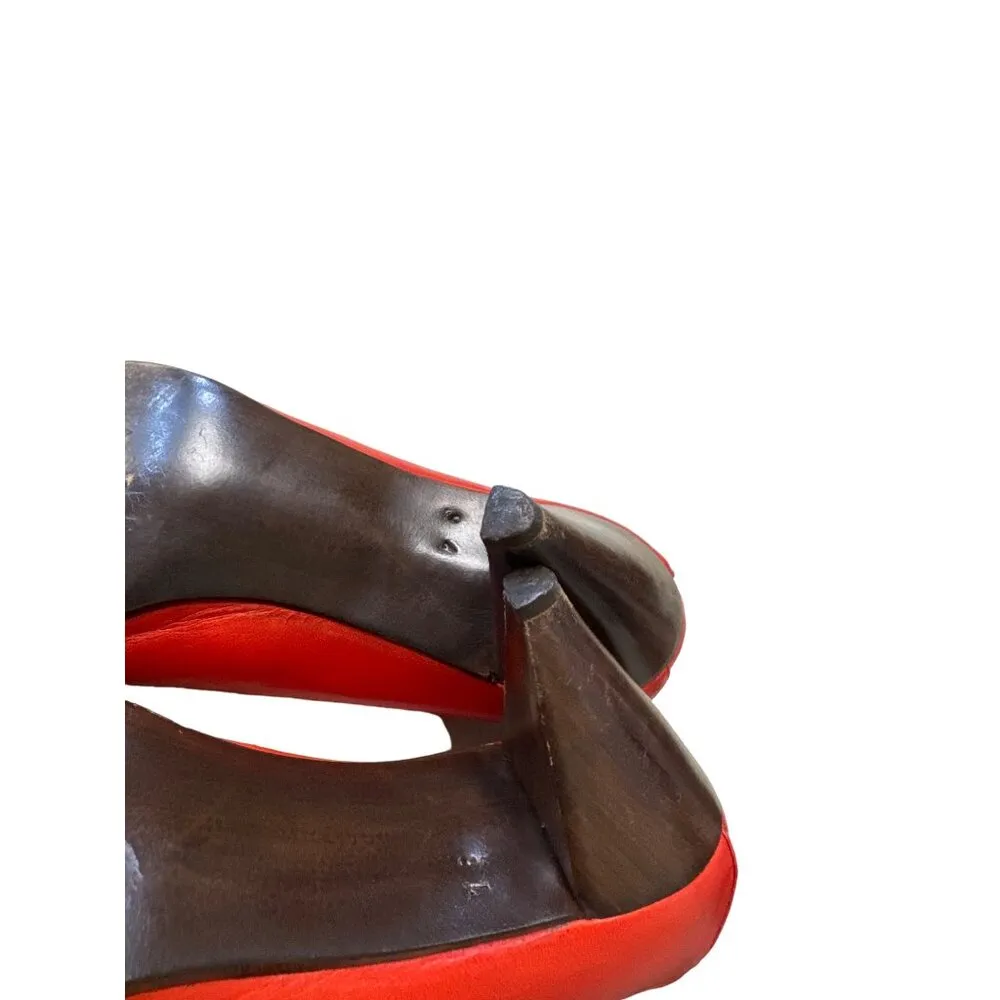 Maud Frizon Paris women’s red leather heels shoes from Italy size 6.5 SKU 3810 - Image 8