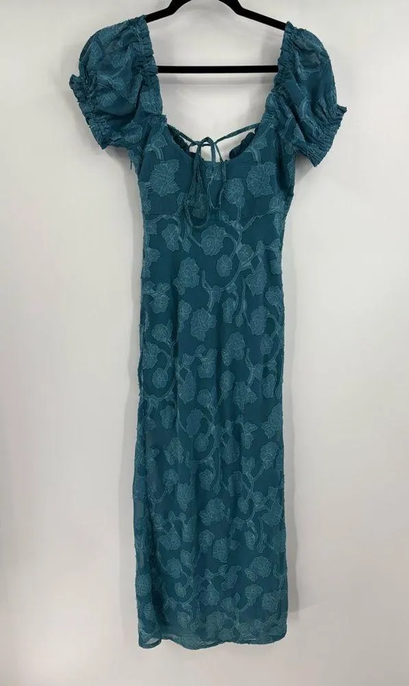 Urban outfitters Y2K coquette fairy boho Becca blue summer floral midi dress xs - Image 3