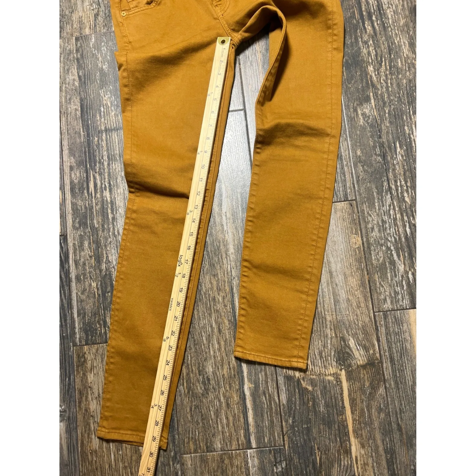 7 For All Mankind 7FAMK The Skinny Mustard Yellow Jeans Womens Size 25 Funky Fun - Image 6