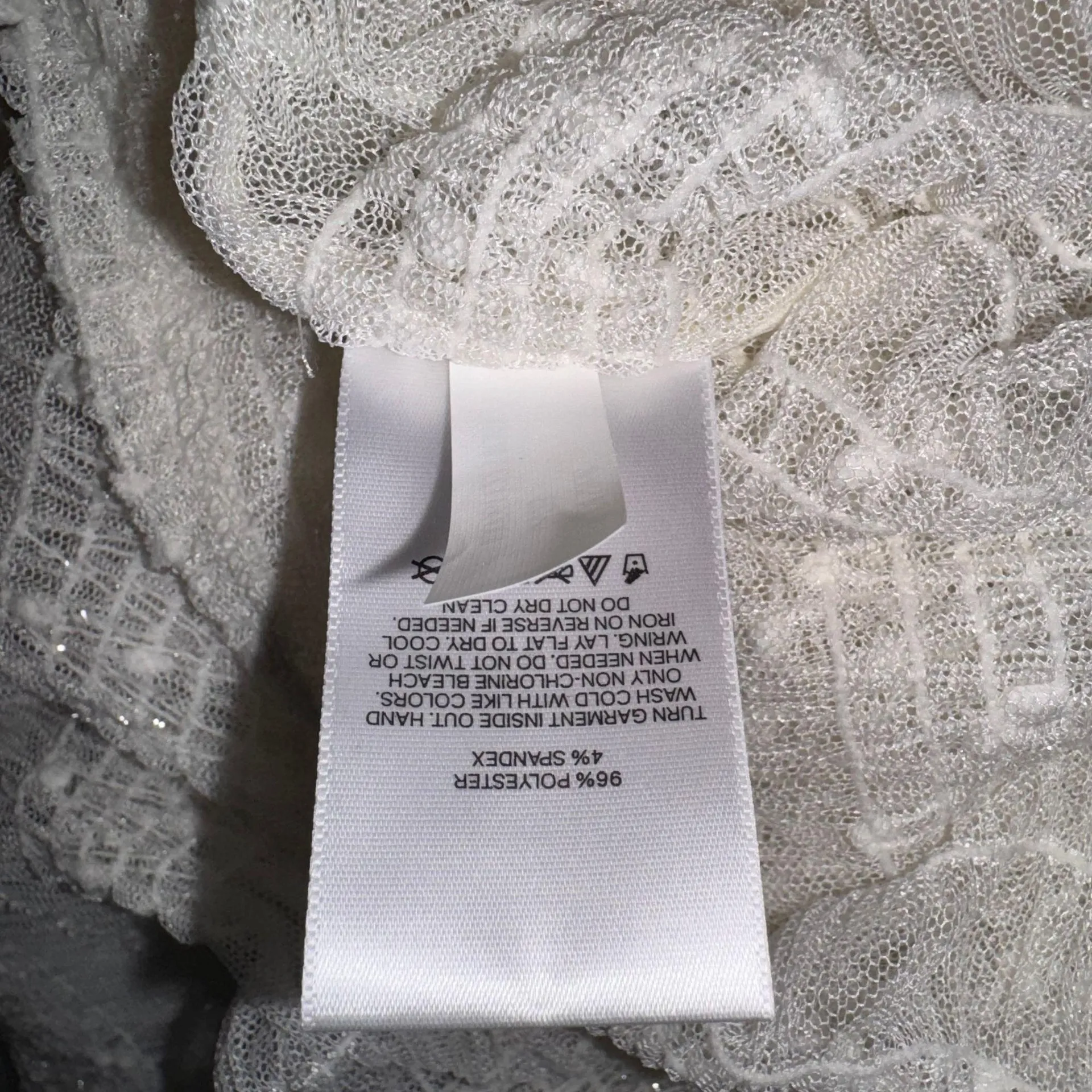 NWT  White Skimming Mesh Pleated Mock Neck Balloon Sleeve Top - Image 17