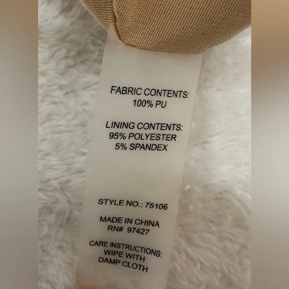 Dolce Cabo Tan Ruched Tank Top Faux Leather - Image 4