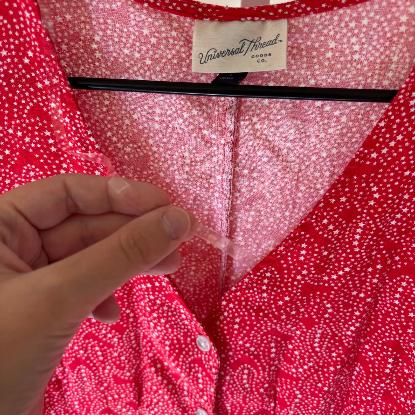 Universal Thread NWOT Women's A-Line Mini Dress Red Star Print Size L - Image 3