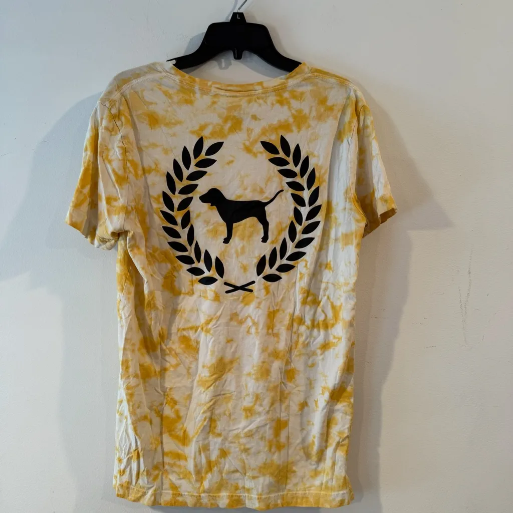 VS PINK women’s yellow tie-dye tee shirt Sz XS - Image 5
