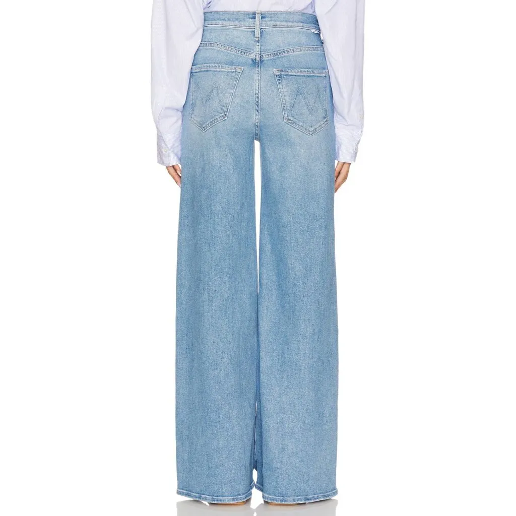 NWT Mother The Ditcher Roller Sneak in Can You Dig It? Slouchy Wide Leg Jeans 31 Blue - Image 4