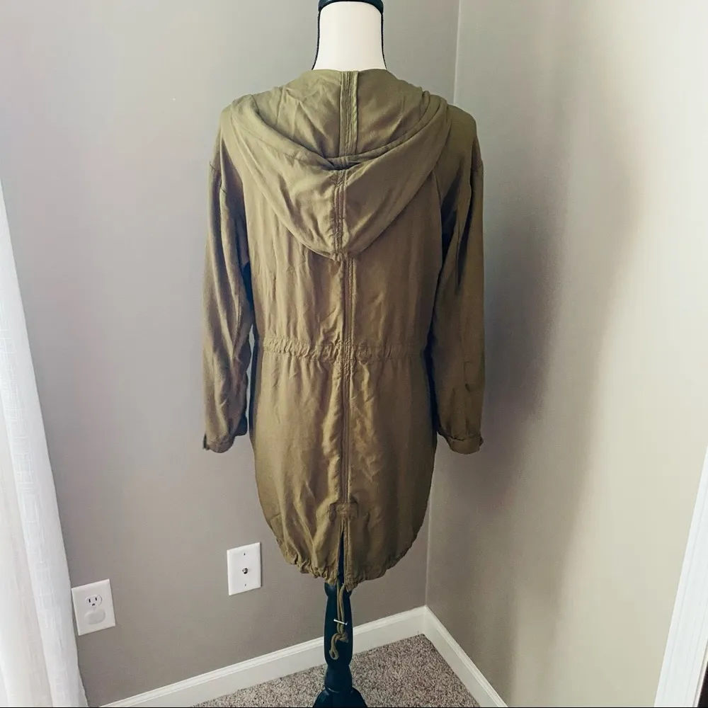 Love Tree Long Zip Up Jacket Green Sz Small - Image 12
