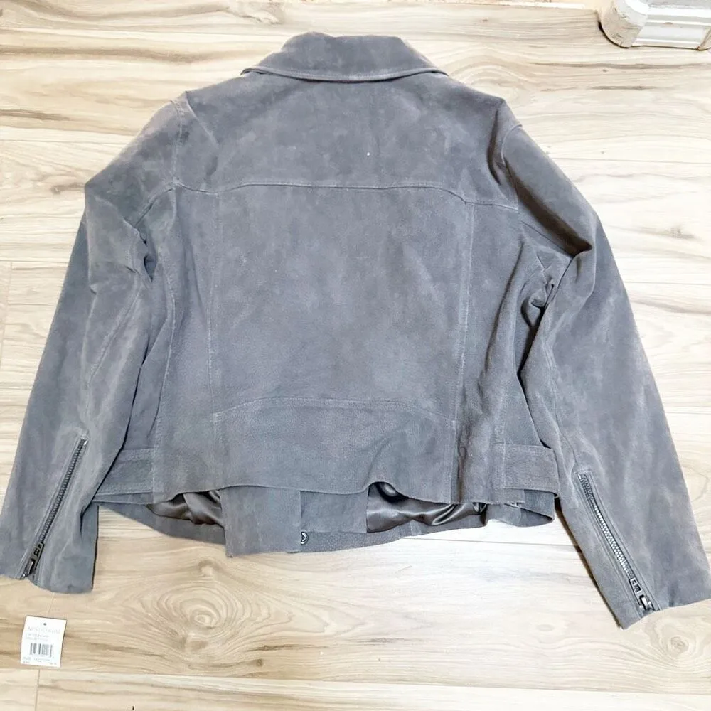 BLANK NYC | Suede Moto Asymmetrical Jacket High Altitude Gray Taupe | 1X (Plus) - Image 8