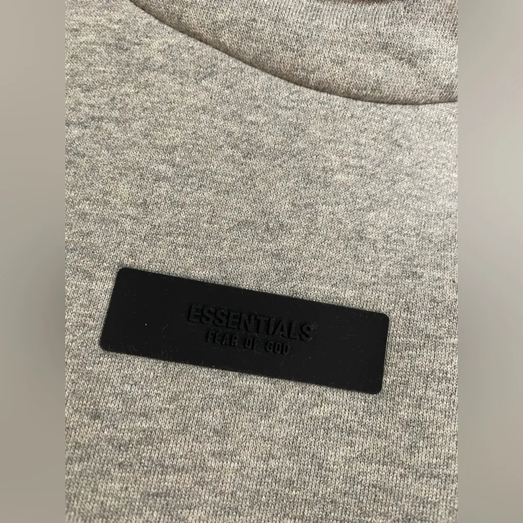 Essentials NWT Hoodie Sweatshirt Dark Heather Oat Fear If God Size XS Gray - Image 9