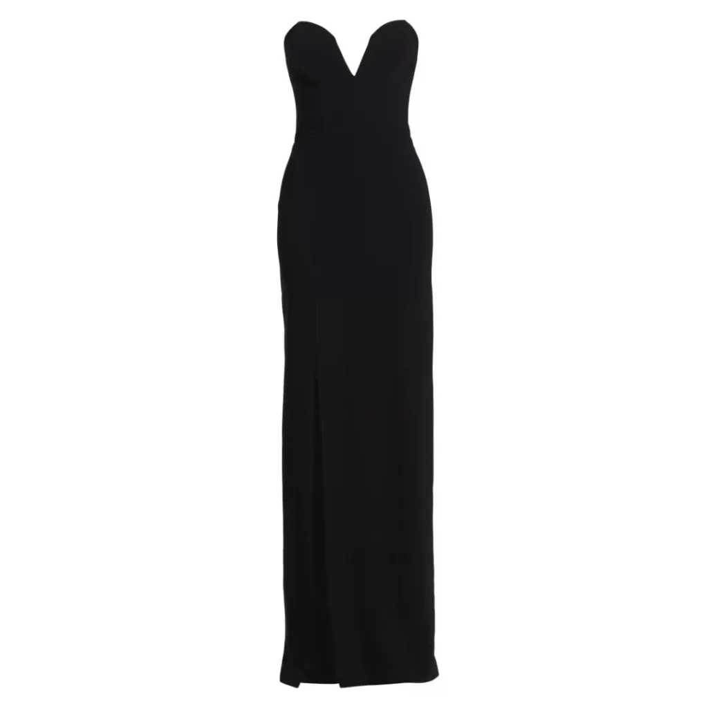 New Amanda Uprichard Cherri Gown Black Strapless Corset Slit Maxi Dress Size L - Image 7