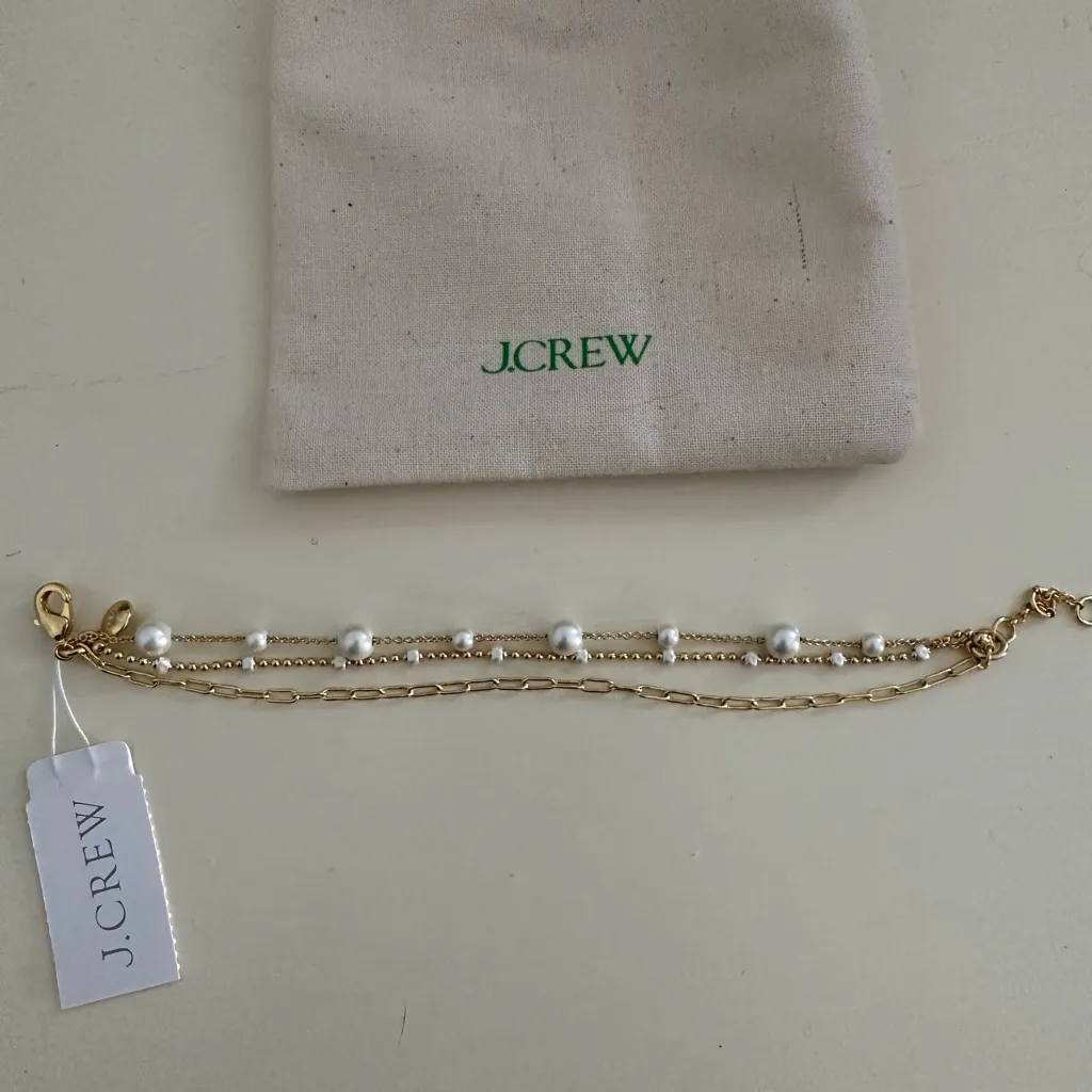 J.Crew  • gold & pearl bracelet - Image 3